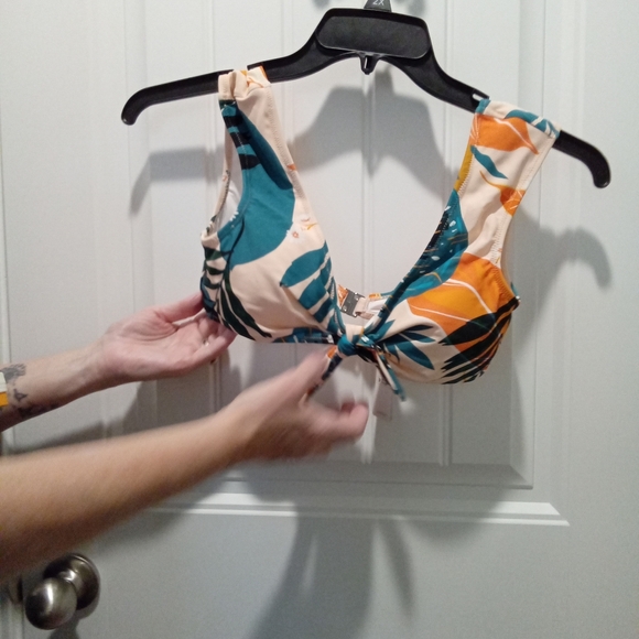 Cupshe Size M Dark Teal And Orange Tropical Print Bikini Set NWT - Picture 5 of 16